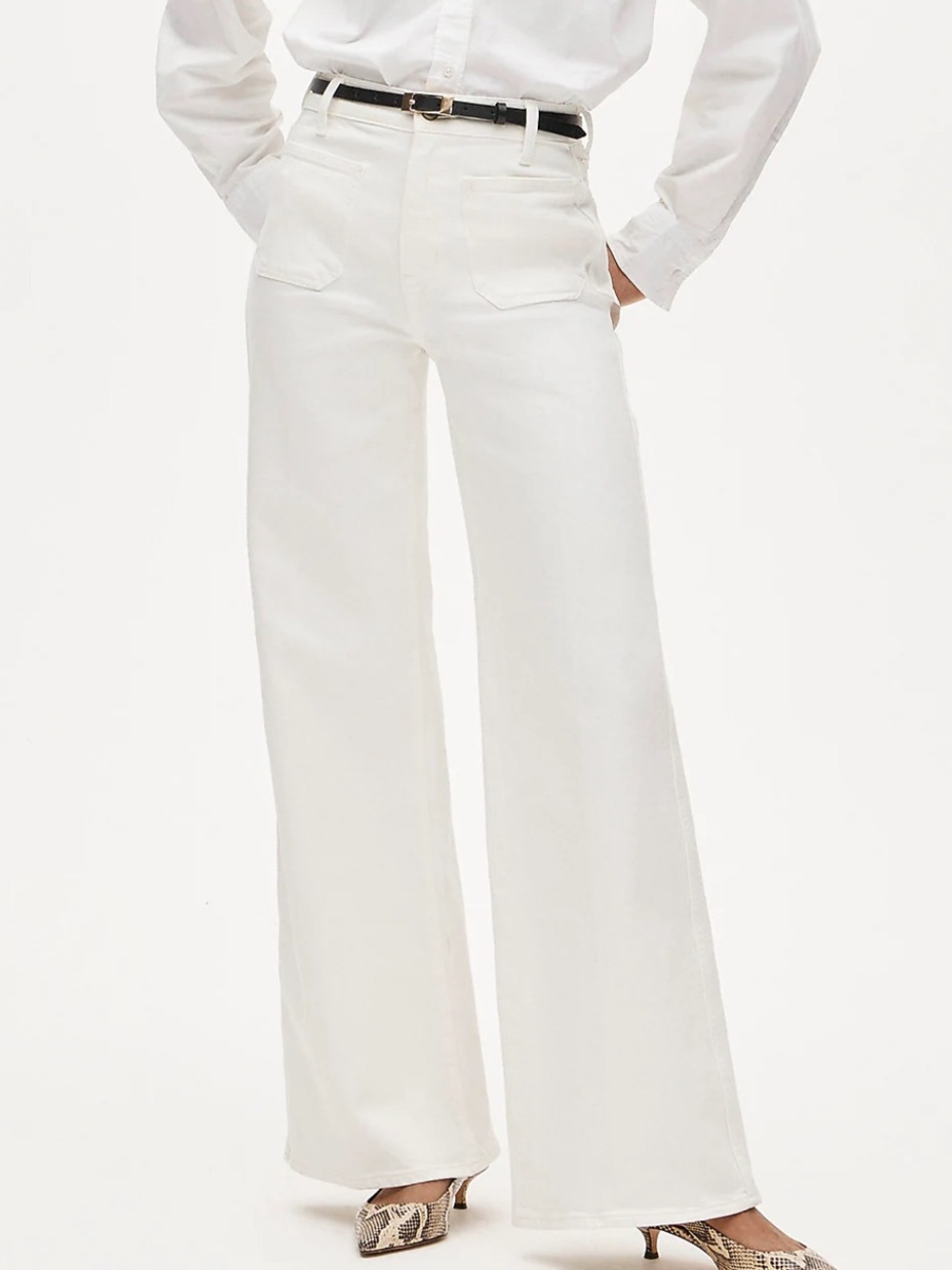 J crew white Patch-pocket denim trouser